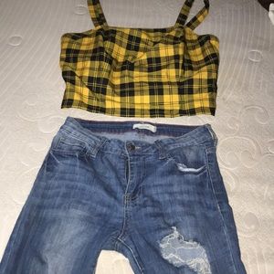 Jeans and crop top shirt